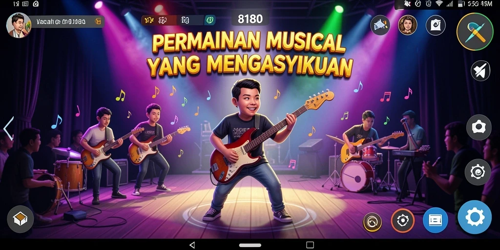 Tampilan menarik dari gameplay musik di 8180.