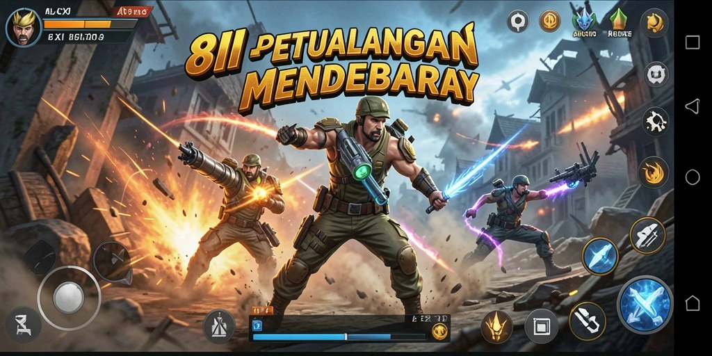 Screenshot dari gameplay mendebarkan 8II yang menampilkan aksi pertarungan.