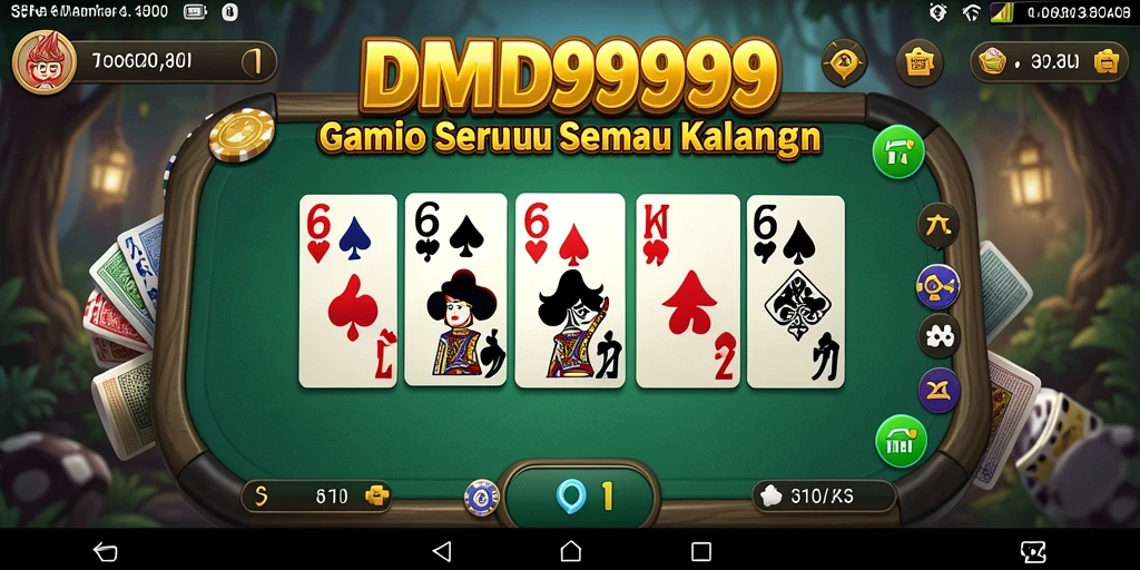 Screenshot DMD999 menampilkan gameplay domino yang seru dan interaktif.