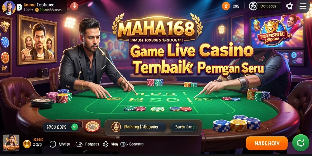 Tampilan gameplay Live Casino yang mendebarkan di MAHA168.