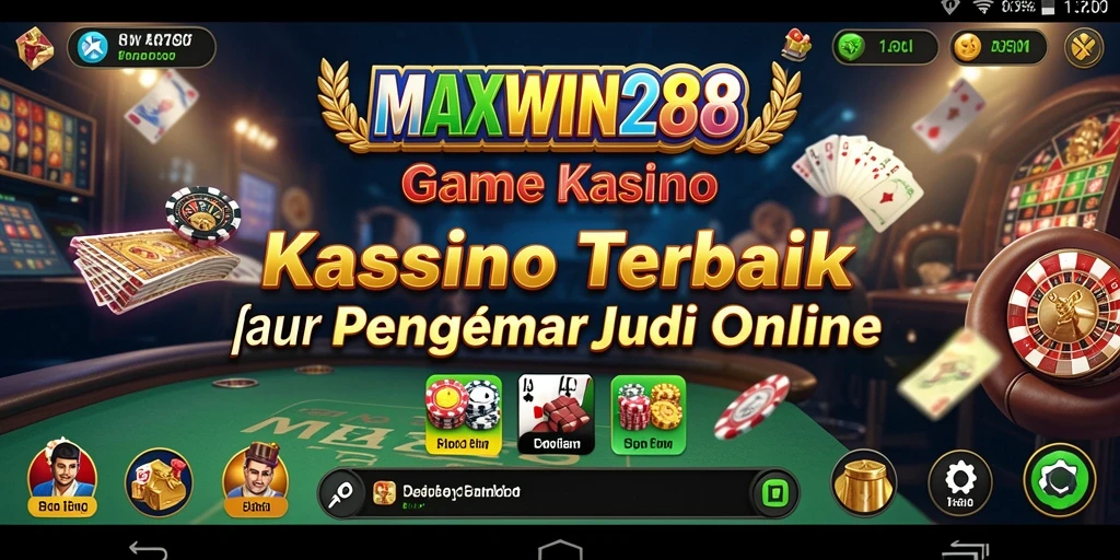 Screenshot gameplay MAXWIN288 menampilkan berbagai permainan Kasino yang menarik dan interaktif.