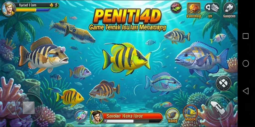 Screenshot gameplay PENITI4D menampilkan aksi menembak ikan yang mendebarkan.