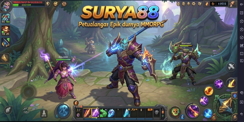 Gambaran tentang gameplay seru dalam dunia MMORPG SURYA88.